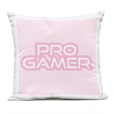 Stupell Pastel Pink Pro Gamer Printed Outdoor Throw Pillow Design by Yass Naffas Designs