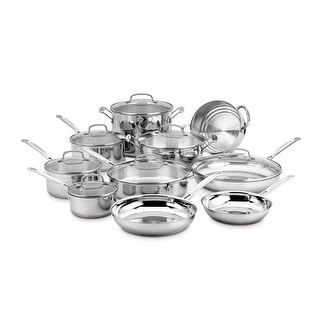 Mueller Pots and Pans Set 17-Piece, Ultra-Clad Pro Stainless Steel Cookware  Set, Ergonomic and EverCool Stainless Steel Handles (SLIGHT SCRATCH & DENT,  SLIGHTLY USED))