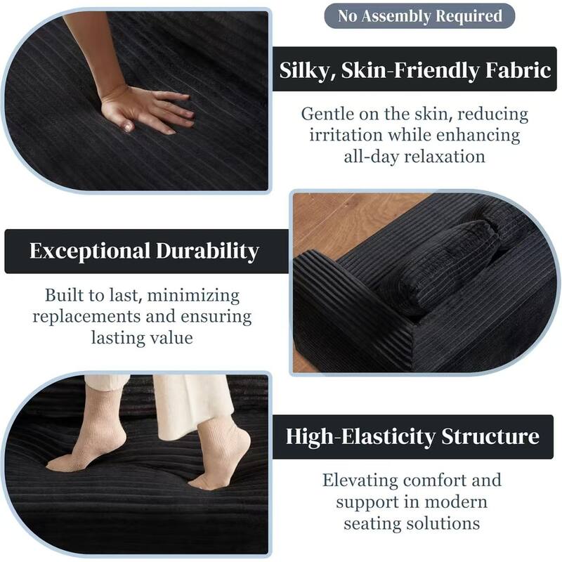 Cloud Loveseat Sofa, 2-Seater Boneless Couch, Deep Seat Corduroy Sofa, Compressed, No Assembly, Memory Foam, Modern Small Couch