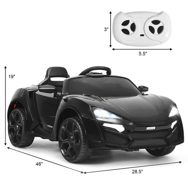 dimension image slide 1 of 4, 12V 2.4G RC Electric Vehicle with Lights - 46" x 28.5" x 19" (L x W x H)