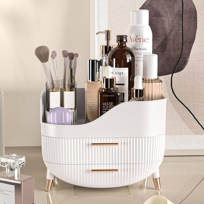 Makeup Organizer with Drawers - 7.3"D x 9.9"W x 7.9"H