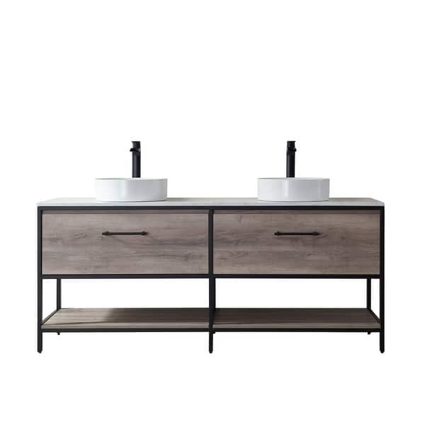 slide 1 of 11, Murcia 72" Vanity with Countertop and vessel sink Without Mirror
