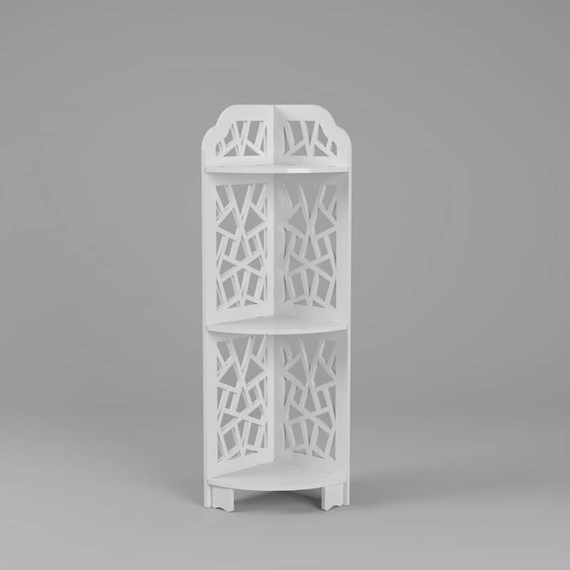 3 Tier Corner Shower Shelf Waterproof for Bathroom Storage - White
