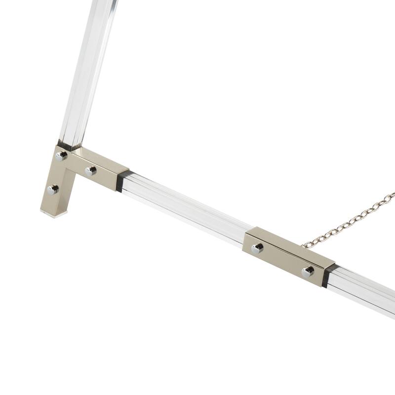 Acrylic Plastic Adjustable 7 Tier Display Easel with Silver or Gold Accents and Chain Support - Clear - Roche River Decor