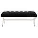preview thumbnail 8 of 10, SAFAVIEH Couture Tourmaline Tufted Acrylic Bench - 48 IN W x 18 IN D x 18 IN H Black
