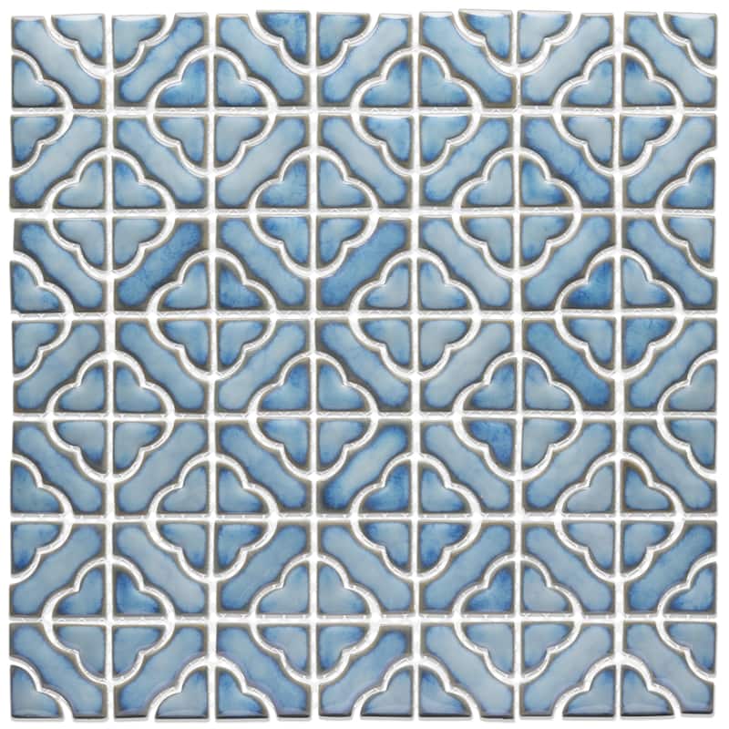 Merola Tile Hudson Tower Marine 12" x 12" Porcelain Mosaic Floor and Wall Tile