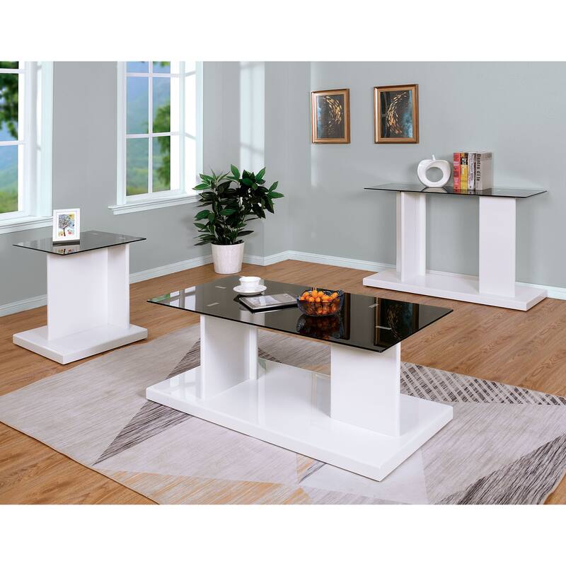 Demoline Contemporary 22-inch Glass Top Side Table by Furniture of America