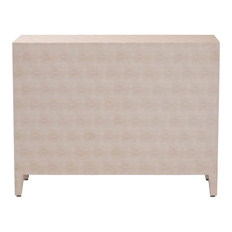 Nira Faux Shagreen Storage Cabinet - Contemporary 2-Door Accent Sideboard with Sleek Metal Handles, for Entryway or Living Room