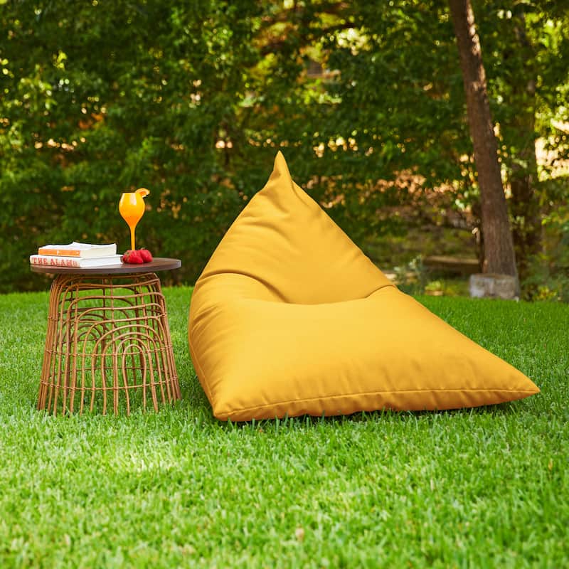 Sorra Home Sunbrella Outdoor Bean Lounger - 54 in W x 38 in W x 21 in H - Canvas Sunflower