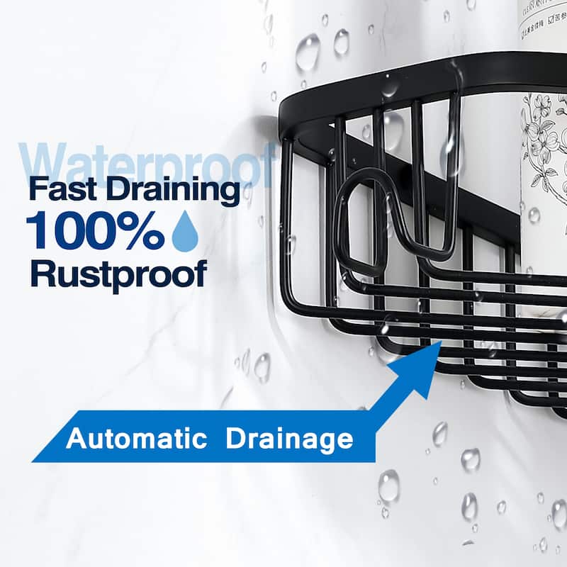 Wall Mounted Bathroom Shower Caddy Stainless Steel Shelf Basket