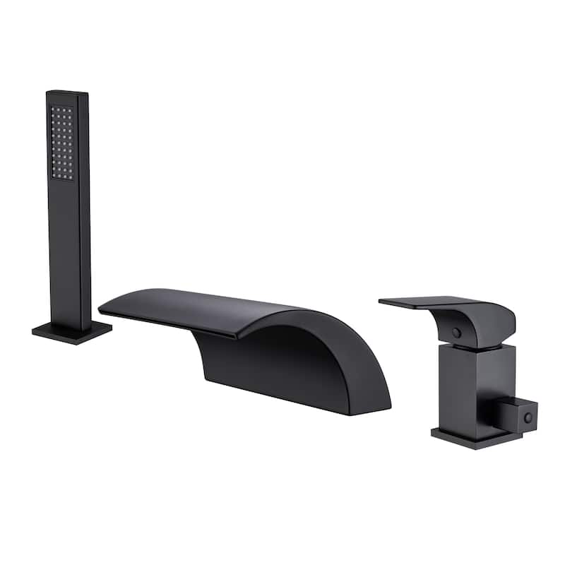 Gold Faucet Waterfall Bathtub Faucet with Hand Shower