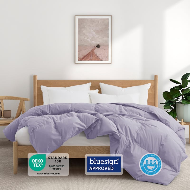 All Season 100% Organic Cotton Down Breathable Duvet Insert Medium Warmth Comforter