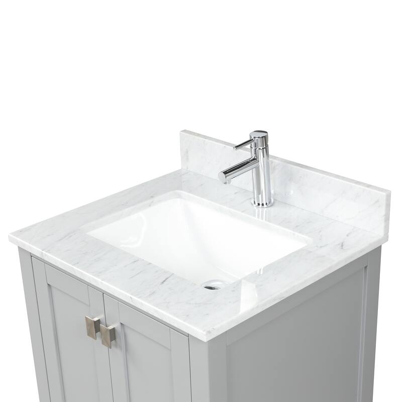Blossom Geneva 24" Solid Wood Vanity w/ Marble Top, Sink & Mirror