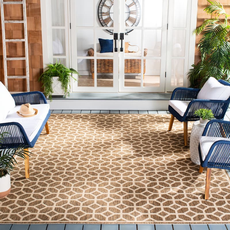 SAFAVIEH Beach House Annemari Indoor/ Outdoor Waterproof Patio Backyard Rug - 8' x 10' - Beige/Cream