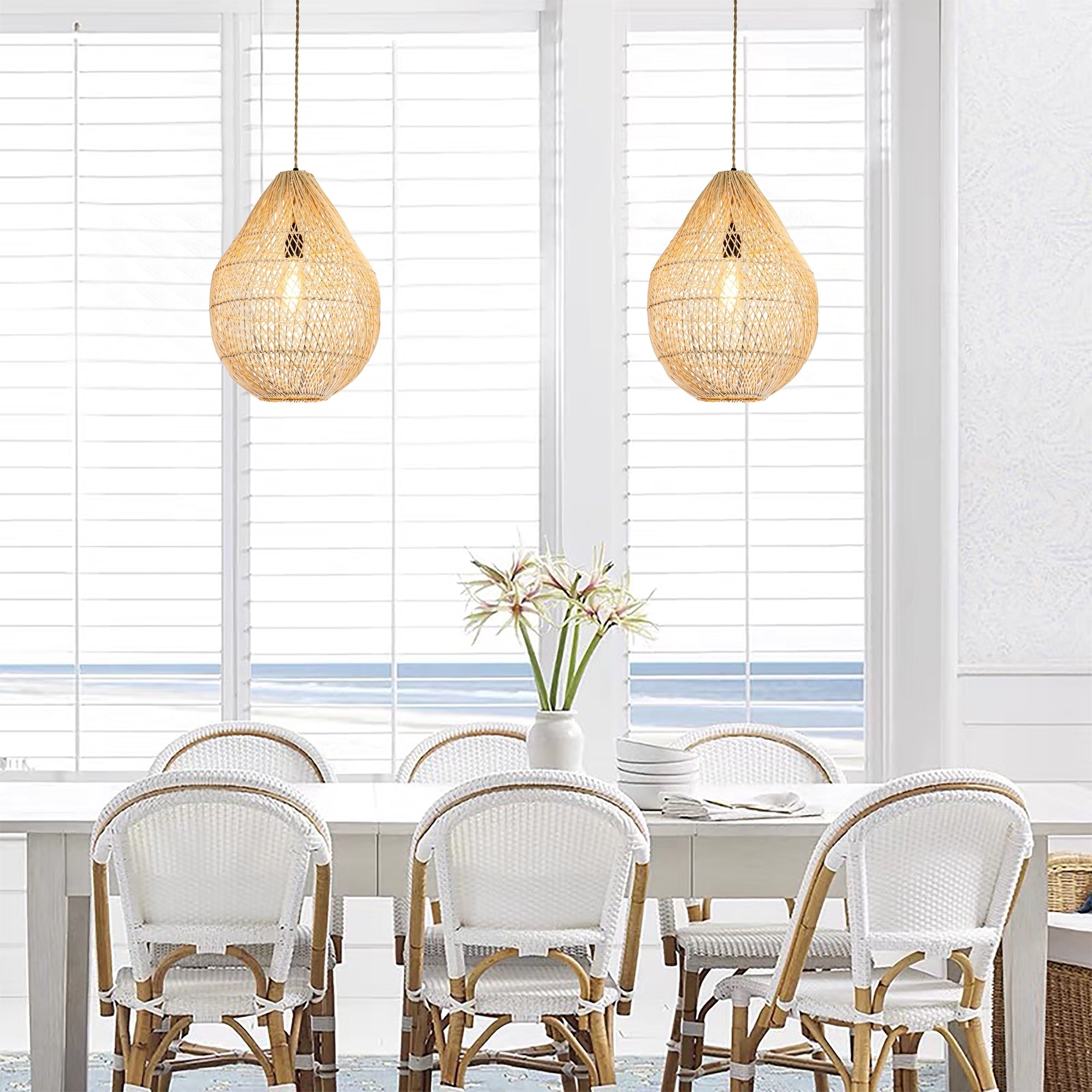 Handmade Rattan Hanging Pendant Light