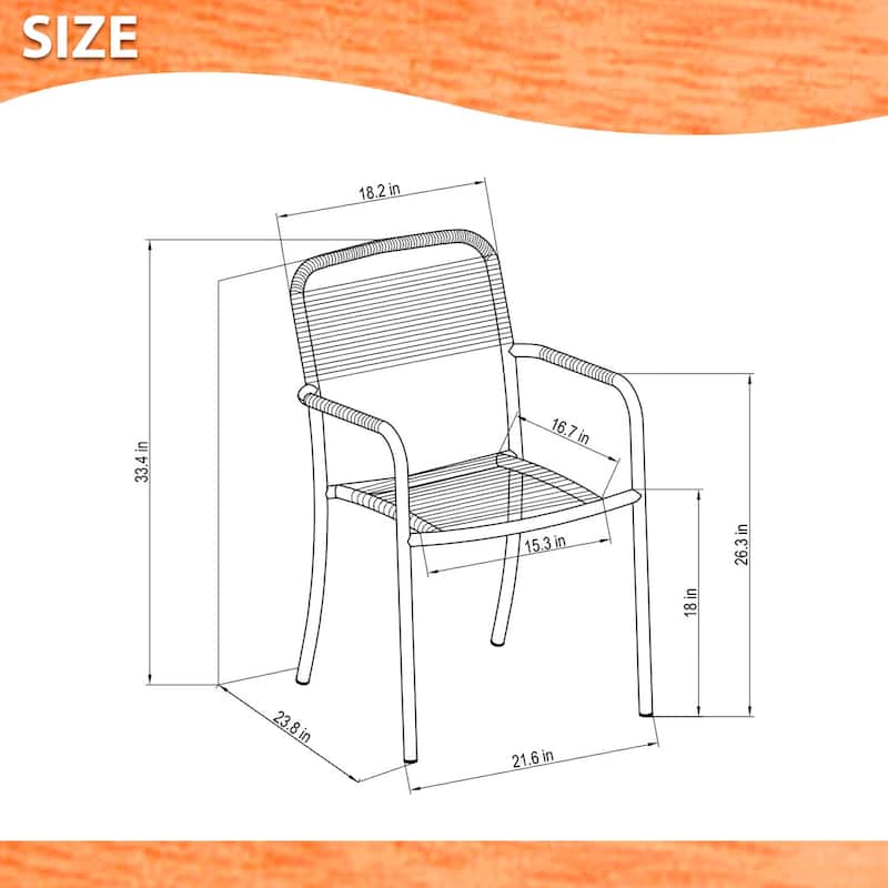 Amazonia Curry 2pc or 4pc Aluminum & Rope Outdoor Patio Dining Chairs