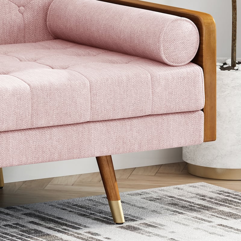 Jalon Mid-century Modern Tufted Fabric Sofa by Christopher Knight Home