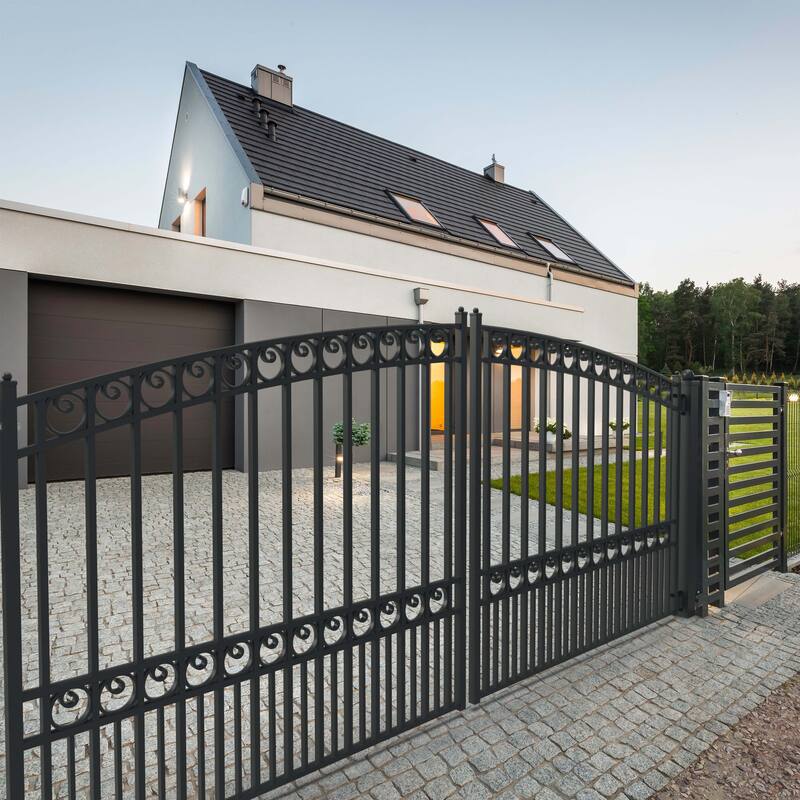 ALEKO Paris Style Steel Dual Swing Driveway Gate 18' Black - 18 ft x 6 ft