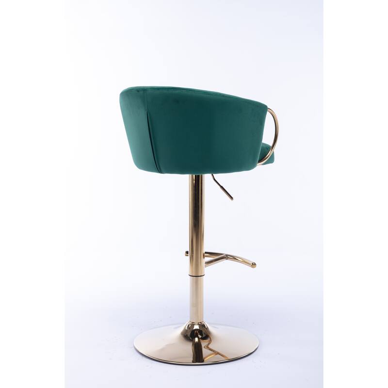 Velvet Swivel Bar Stools Set of 2, Counter Height Dining Chair with Padded Seat, Kitchen Island Stools with Footrest