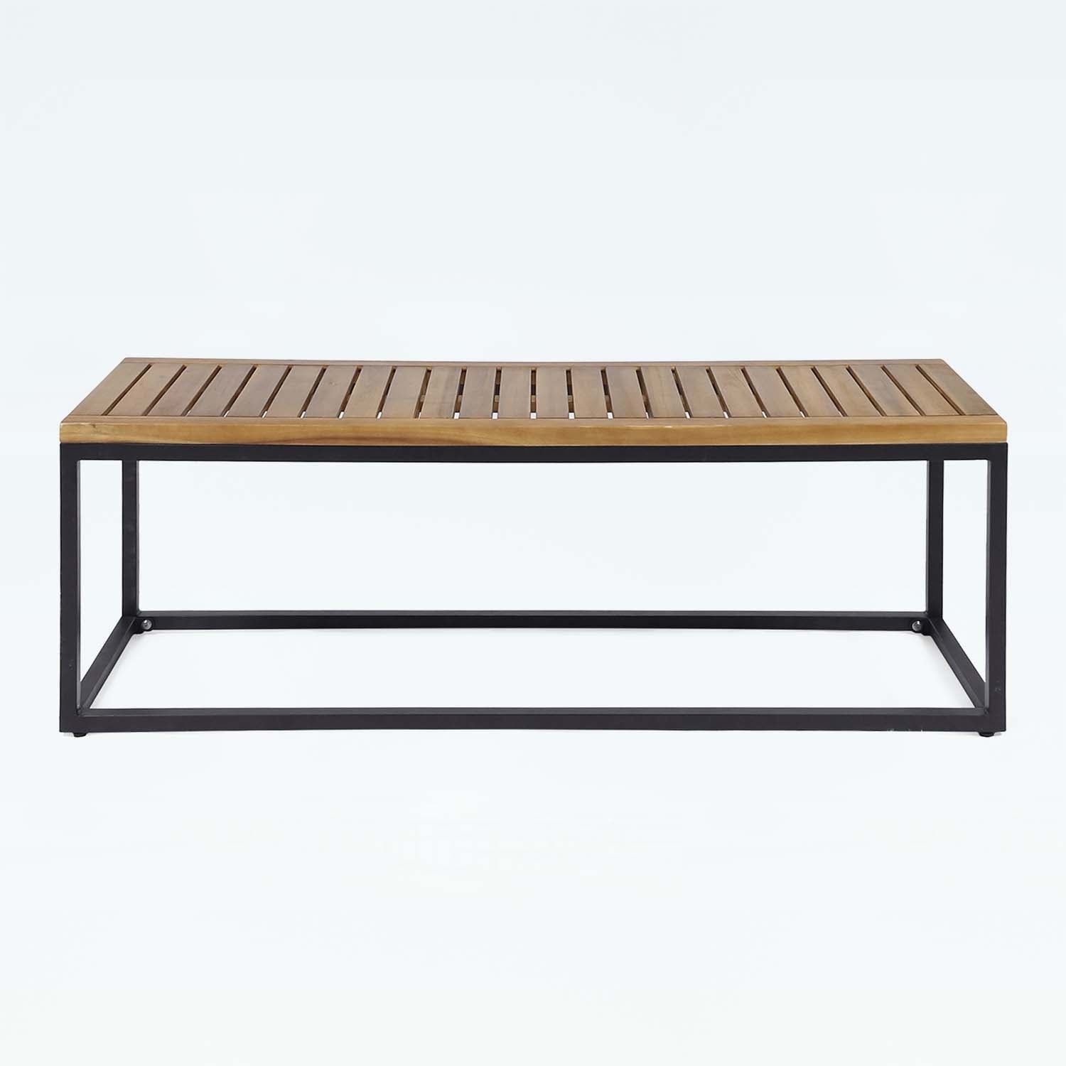 Chic Industrial Wood and Metal Outdoor Bench for Stylish Gardens and Patios
