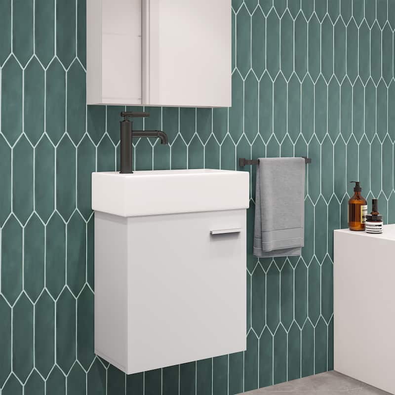 Swiss Madison Colmer 18" Single, One Cabinet, Bathroom Vanity - Glossy - White