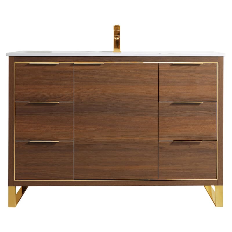 Fine Fixtures Opulence Collection Bathroom Vanity with White Ceramic Sink