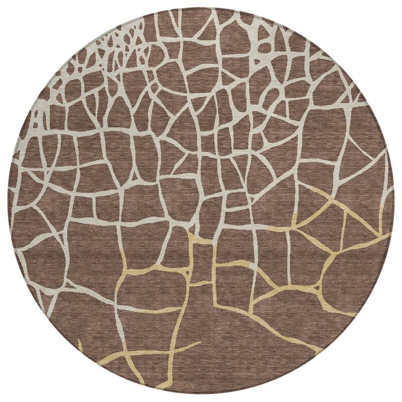 Machine Washable Indoor/ Outdoor Abstract Webby Chantille Rug