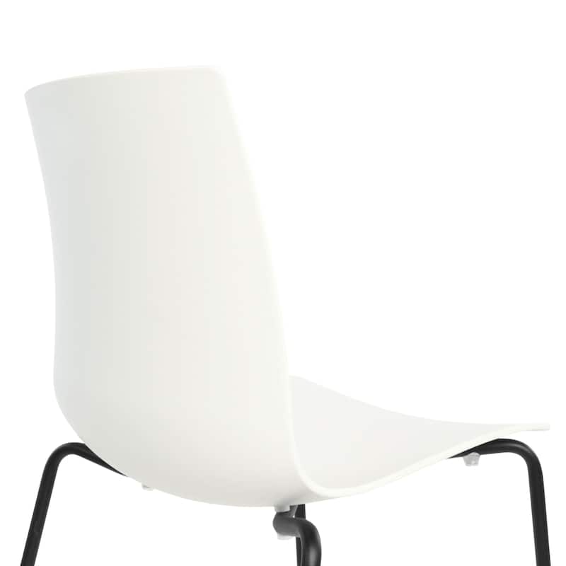 Furnish Theory Aero-S Pro Indoor/Outdoor Stackable Dining Side Chairs Polypropylene Shell & Powder-Coated Steel Legs (Set of 2)