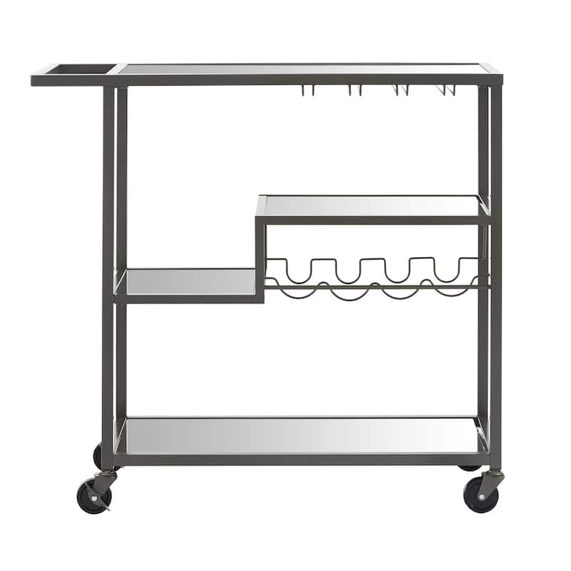 Metropolitan Mirrored Glass Top Metal Bar Cart by iNSPIRE Q Bold