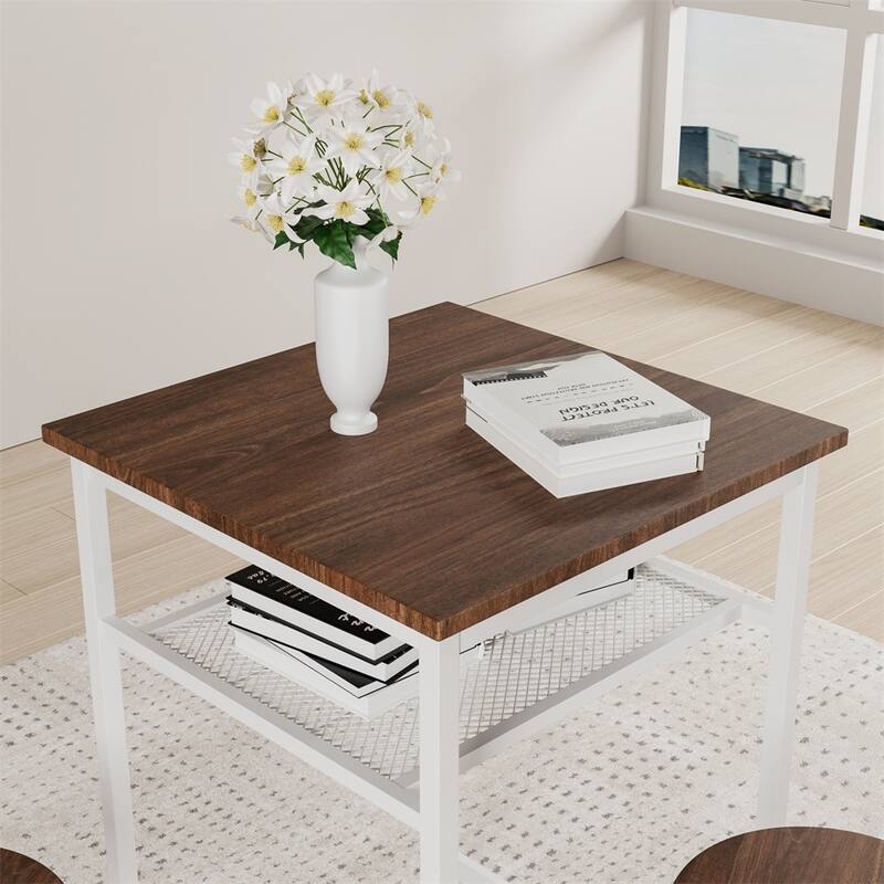 Bar Table,Equipped with 2 Bar Stools ,with Backrest and Partition