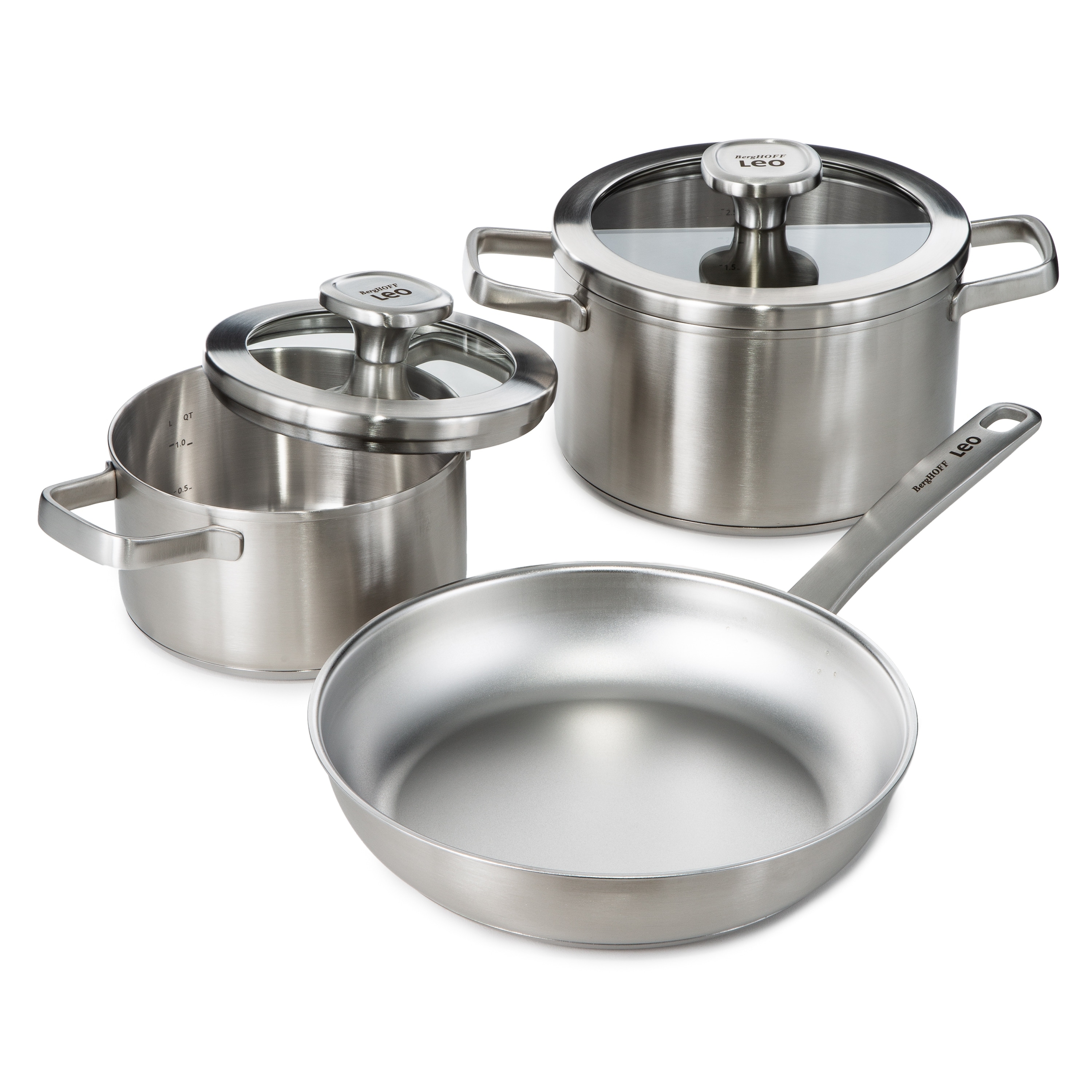 BergHOFF Graphite 5Pc Recycled 18/10 Stainless Steel Cookware Set - Bed  Bath & Beyond - 39423415
