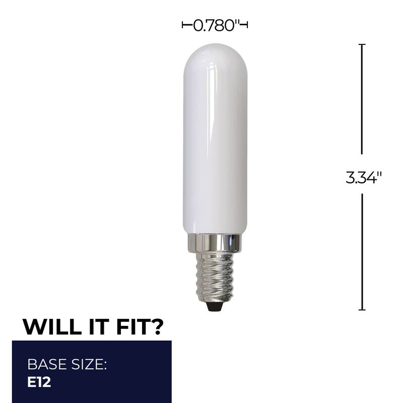 Bulbrite LED Filament Pack of (4) 4.5 Watt Dimmable T6 Light Bulbs with a Milky Finish and Candelabra (E12) Base
