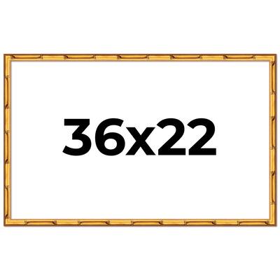 36x22 Frame Gold Bamboo Picture Frame Modern Photo Frame Includes UV Acrylic Shatter Guard Front Acid Free Foam Backing Board