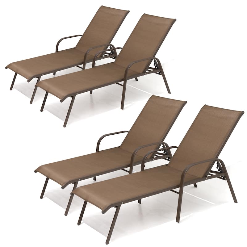 Pellebant Outdoor Patio Adjustable Chaise Lounge Chairs