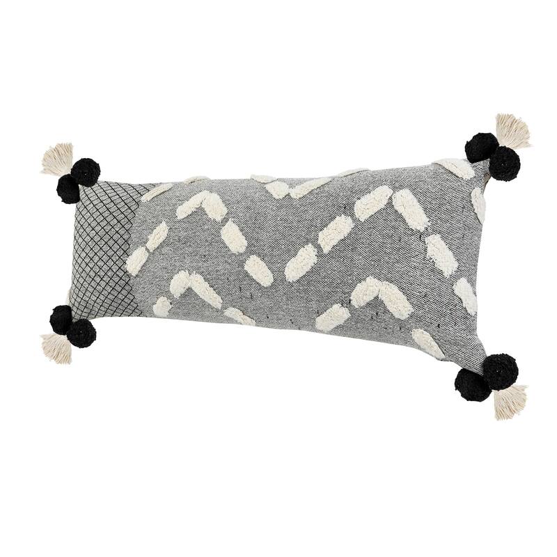 Sevita Gray Zeal Pom Throw Pillow