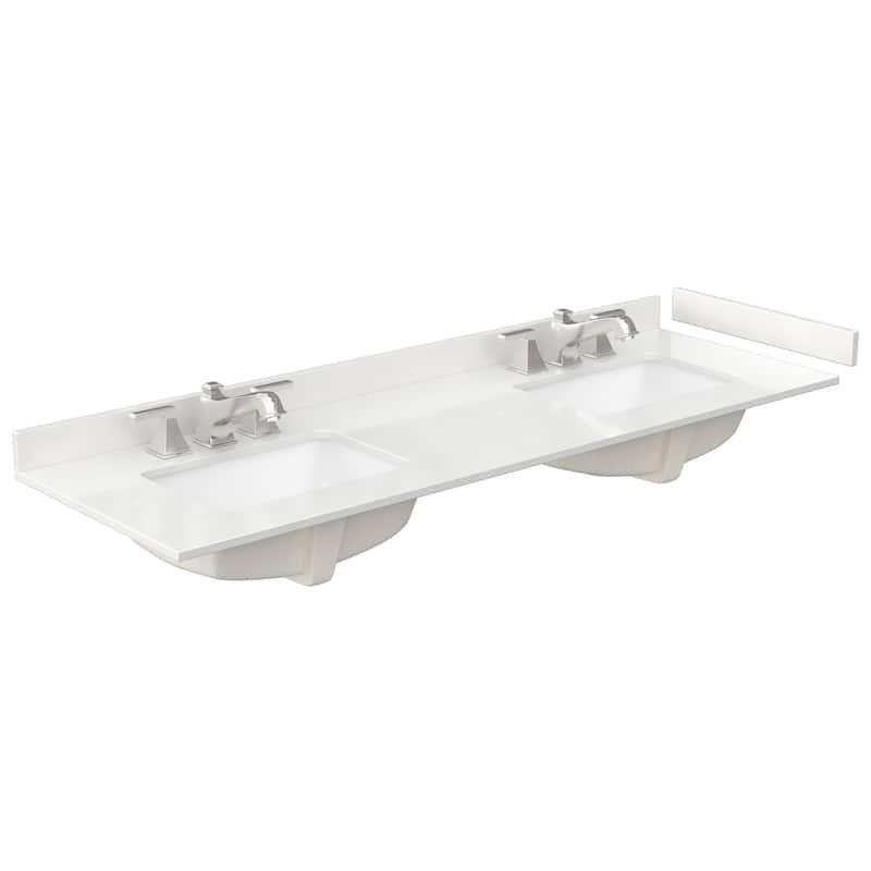 Wyndham Collection WCFQC366DTOPUNS-Q 66" Quartz Vanity Top with - White Quartz - Painted