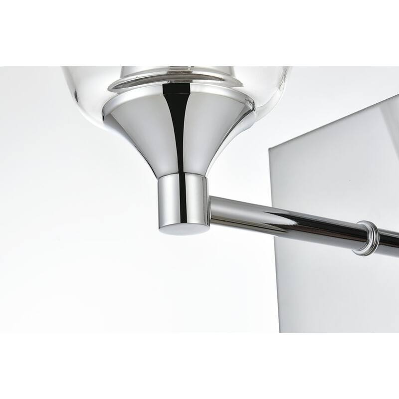 Gina 1 Light Black and Clear Bath Sconce