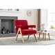 preview thumbnail 9 of 13, Fabric Leisure Chair with Solid Wood Armrest and Feet