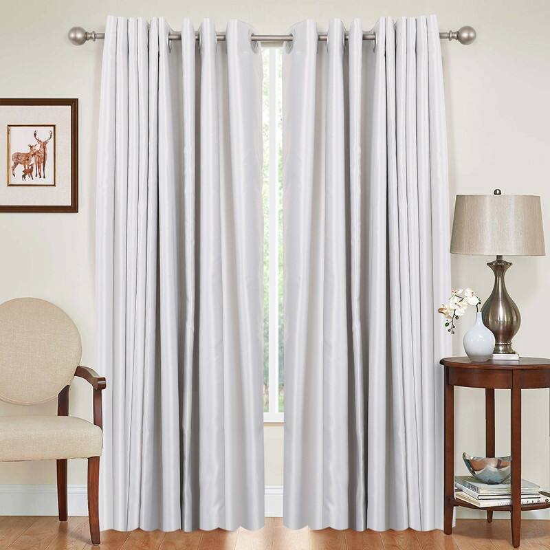 UTOPIA ALLEY 3/4 Inch Curtain Rod - Curtain Rods For Windows 28 to 48 Inch, Adjustable Drapery Rods, Satin Nickel Curtain Rods