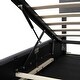 preview thumbnail 9 of 14, Grey Full Upholstered Platform Bed with Lifting Storage and Tufted Headboard