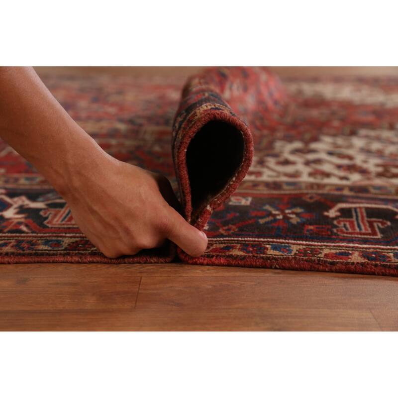 Hand Knotted Oriental 100% Wool Carpet Traditional Medallion Red Heriz Area Rug - 10' 8'' X 8' 2''