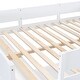 preview thumbnail 16 of 32, Full Size Loft Bed with Desk, Storage Shelves and 2 Sliding Doors, Multifunctional Kids Bed Frame with Ladder and Guardrail