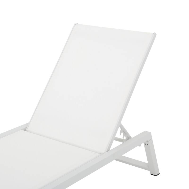 Outdoor aluminum frame mesh chaise lounge chair