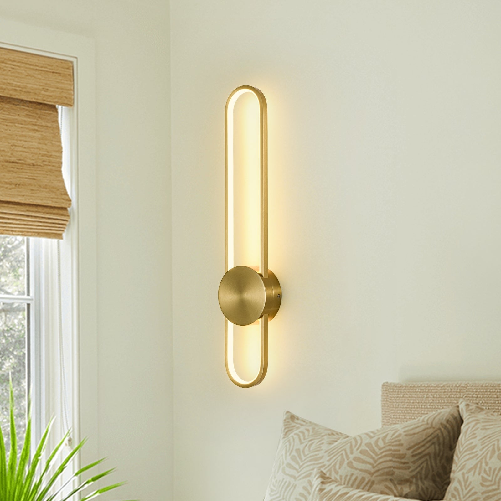Mid-century Oval Loop Dimmable LED Wall Sconce - 23.6 in