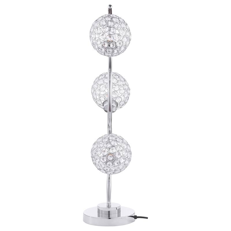 Amberley 33-Inch 3-Light Curvy Metal Table Lamp Silver