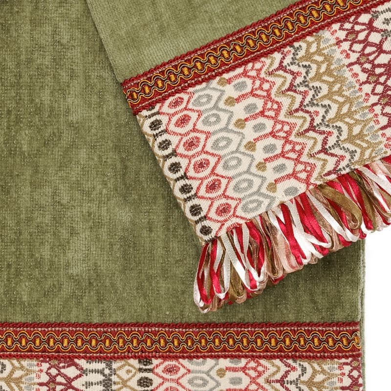 Austin Horn Classics Distinct Red Loop Ribbon Fringe 3piece Decorative