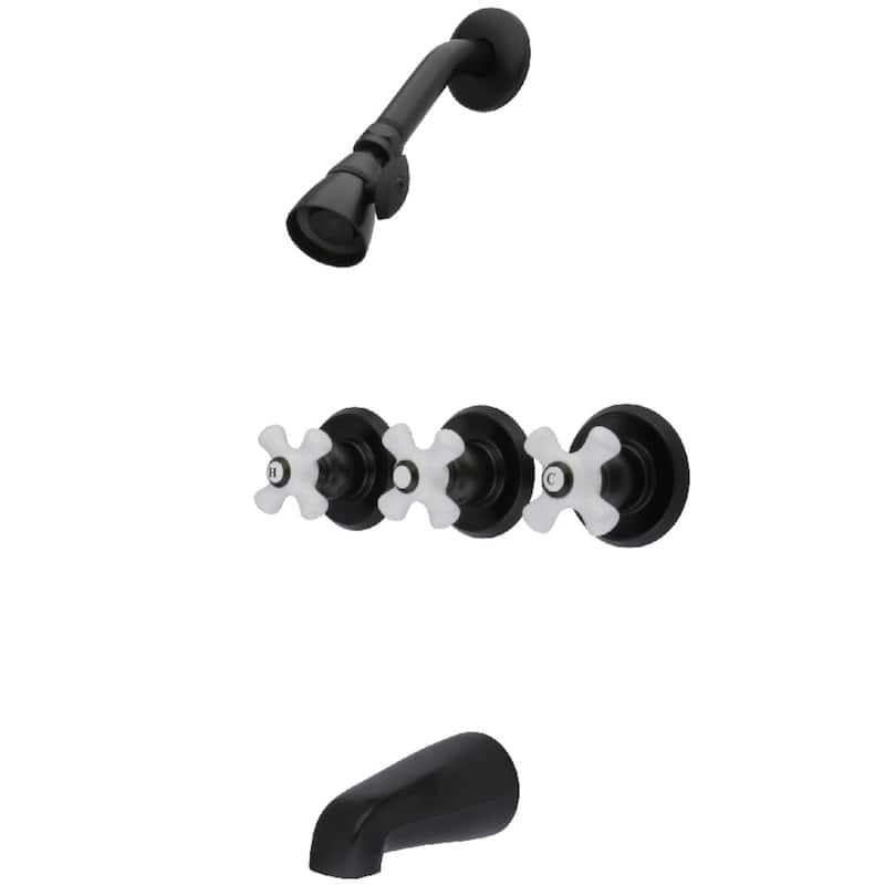 Victorian Three-Handle Tub and Shower Faucet - Oil Rubbed Bronze