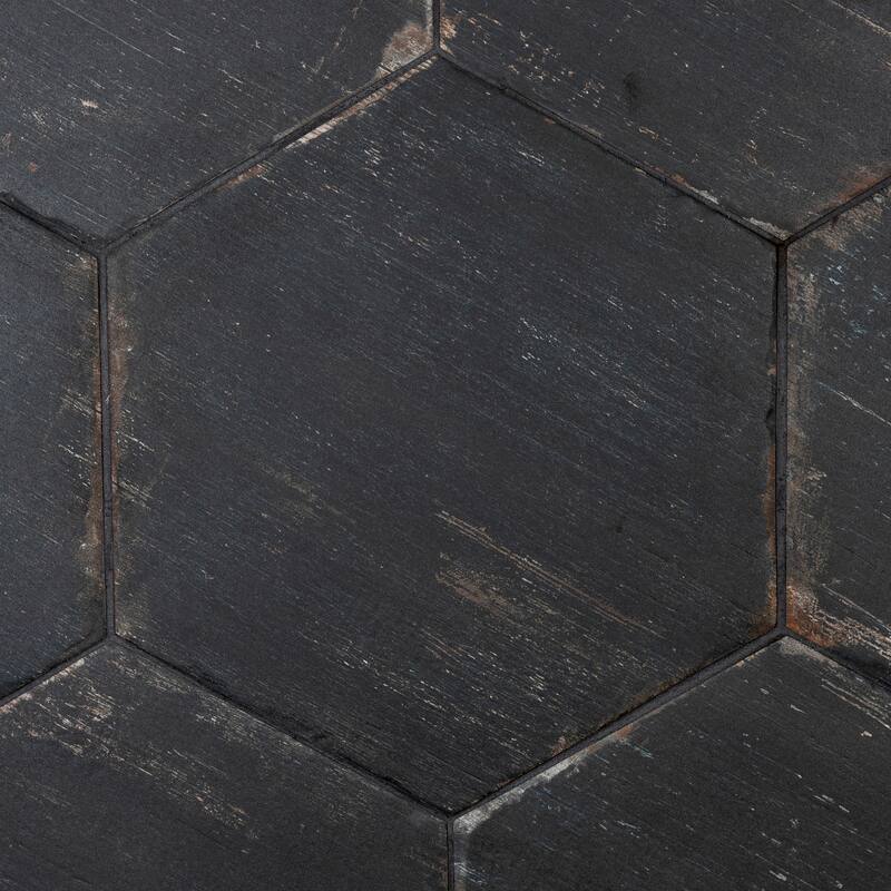 Merola Tile Retro Hex Nero 14-1/8" x 16-1/4" Porcelain Floor and Wall Tile