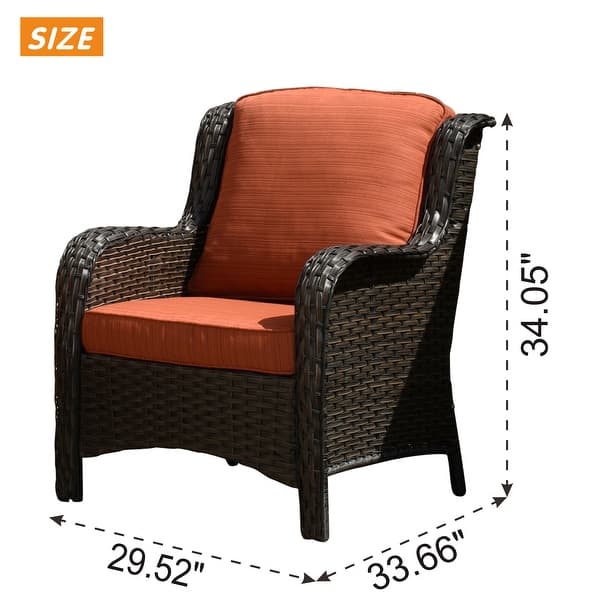dimension image slide 0 of 9, OVIOS 2-piece Patio Wicker Chairs Set