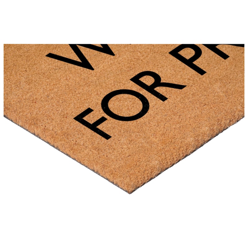 HomeRoots 17" X 29" Brown And Black Christmas Outdoor Coir Door Mat - 17.00' X '29.00